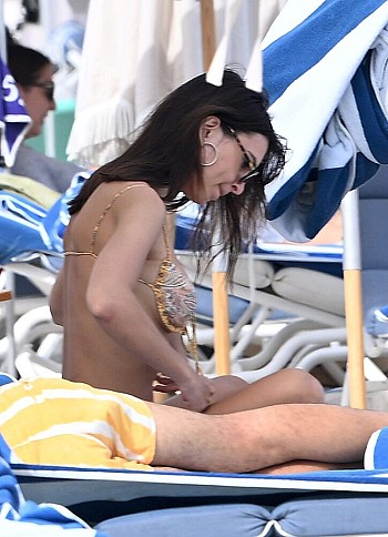Emily Ratajkowski Stuns in Sexy Thong Bikini, Flaunting Spectacular Breasts and Perfect Ass in Miami Beach