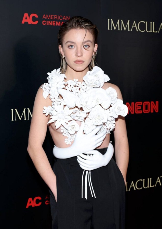 Sydney Sweeney Stuns Braless in Glamorous Outfit at ‘Immaculate’ Premiere in LA