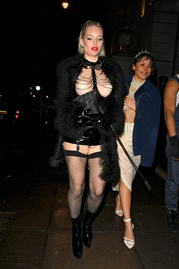 Lottie Moss Turns Heads with Daring Outfit, Reveals Bare Boobs at 22 Mayfair Halloween Bash